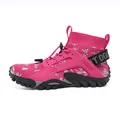 Pink high-top mesh breathable outdoor sneakers with camouflage pattern for daily wear - 36 / Rose Red