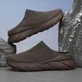 Breathable brown mesh slip-on clogs featuring a thick platform sole for outdoor comfort - 35 / Coffee