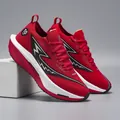 Scarpe da corsa da uomo in mesh traspirante rosso acceso con suola spessa in stile retrò - 39 / Rosso