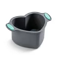 Moule à gâteau en silicone gris en forme de cœur avec poignées vert menthe pour cuire - Cœur