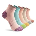 Close-up of breathable mesh ankle socks in various colors for running and fitness. - Size 33-40 / Pink Mid-Tube