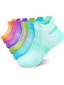 Set of vibrant breathable ankle socks in various neon colors for running and sports. - Size 33-40 / M-21 Multicolor