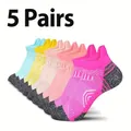 Set of 5 pairs of colorful breathable mesh ankle running socks in various colors - Size 33-40 / DT-023