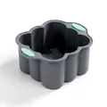 Moule à gâteau professionnel en silicone gris foncé en forme de fleur avec poignées - Carré