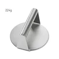 Heavy duty stainless steel circular burger press meat masher with ergonomic handle - 1.2mm / Silver
