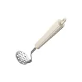 Premium Kartoffelstampfer aus Edelstahl mit ergonomischem cremefarbenem Griff für Babynahrung - Rundloch-Stampfer (J2058) / S