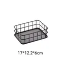 Black rectangular iron wire mesh storage basket for desktop sorting, 17x12.2x6cm - S / Black