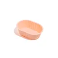 Small oval pink silicone cake mold for reusable dessert baking - Orange
