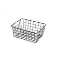 Black metal wire storage basket for household kitchen and countertop organization - S / Black