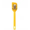 Yellow Halloween silicone spatula with cute cartoon skeleton and candy corn print - Yellow