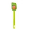 Professional Halloween lime green silicone baking spatula with stitched brain pumpkin graphic - Green