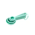 Mint green silicone collapsible measuring spoon set for baking and kitchen use - Measuring Spoon / Cyan