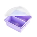 Paarse siliconen lunchbox van voedingskwaliteit met doorschijnend wit deksel vak - 2 Compartimenten / Paars