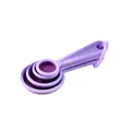 Purple collapsible silicone measuring spoons set for kitchen baking and coffee measurements - Measuring Spoon / Purple