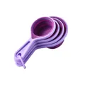 Set of four purple silicone collapsible measuring cups for precise kitchen baking - Set of 4 Cups / Purple