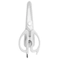Multi-functional white stainless steel kitchen scissors with magnetic storage sheath. - Off White