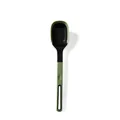 Professional heat-resistant silicone serving spoon in green and black for kitchen use - Small Soup Spoon