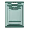 Durable non-slip PP plastic cutting board 3-piece set in green for kitchen use - Three-Piece Set / Green