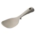 Non-stick standing silicone rice paddle in beige with textured surface for easy serving - Gray