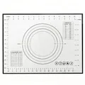 Food-grade silicone kneading mat 40x30cm with measurement scales, non-slip white surface. - Black Kneading Mat / 40x30cm