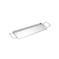 Durable stainless steel BBQ serving tray with wire handles for outdoor grilling use - Drip Tray Only (Without Rack)
