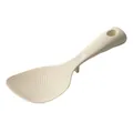 Premium cream-colored standing silicone rice paddle with a non-stick textured surface - Off White
