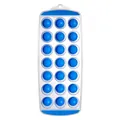 21-Grid round ice cube tray with flexible blue silicone bottom for easy release - Dark Blue