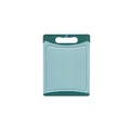 Premium teal green PP plastic cutting board with non-slip handle for kitchen food prep. - S / Green