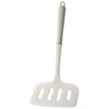 Espátula de silicona blanca resistente al calor con mango ergonómico acanalado - Estilo Mango de Silicona / Blanco Semitransparente