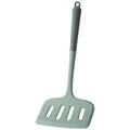 Espátula ranurada de silicona verde salvia resistente al calor para freír - Estilo Mango de Silicona / Verde