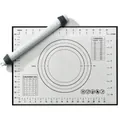Adjustable silicone rolling pin set with non-stick pastry mat and measurements for baking - Black Kneading Mat Two-Piece Set