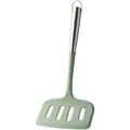 Espátula ranurada de silicona verde menta con mango de acero inoxidable para sartenes antiadherentes - Estilo Mango de Acero Inoxidable / Verde