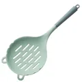 Schiumarola in silicone verde menta resistente al calore con manico grigio antiscivolo - Manico in Silicone / Verde