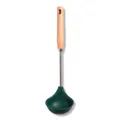 Cucharón de sopa de silicona verde oscuro con mango ergonómico de madera natural - Cuchara de Sopa / Verde Oscuro