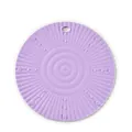 Lavender round silicone heat resistant mat with anti-slip bumps for kitchen table - Ribbed Texture / Light Purple