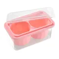 Pink 2-hole silicone ice ball maker mold with transparent storage container - 2 Holes Round / Pink