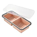 2-compartment silicone freezer storage box with 1 and 2 cup measurement markings - 2 Compartments / Red