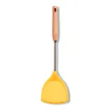 Espátula ergonómica de silicona amarilla con mango de madera resistente para sartenes antiadherentes - Espátula / Amarillo tierno