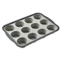 High-quality foldable 12-cup silicone muffin baking pan in gray and light gray colors - 12-Hole Muffin Cup / Gray