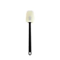 Professional cream white silicone spatula scraper with long black handle for cake baking - 16 Inch T-Spade (Black Handle)