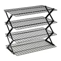 4-tier black metal stackable kitchen storage rack for spice and cabinet organization - 4 Tiers