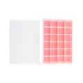 Pink 24-grid food-grade silicone ice cube tray with white lid for whisky - 24-Grid Set / Pink