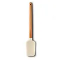 Premium cream colored silicone spatula baking tool with ergonomic natural wooden handle for cakes - White Large T-Shaped Scraper