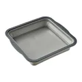 Square grey collapsible silicone baking pan with textured handles for easy release cakes - Square / Gray