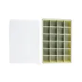 24-grid silicone ice cube tray with white lid for whisky, light green square molds - 24-Grid Set / Green
