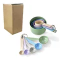 10-piece colorful stainless steel measuring cups and spoons set with brown box - 10-Piece Measuring Set (Boxed)