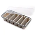 6-compartment silicone freezer tray with clear lid and interior measurement markings - 6 Grids / With Lid / Gray