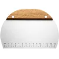Semi-circular stainless steel dough scraper with ergonomic wooden handle and 14cm scale - Semi-circle Cutter
