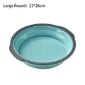 Large round foldable silicone cake baking pan in blue and grey 23x26cm dimensions - Large Round / Teal