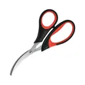 Curved stainless steel seafood scissors for lobster and crab with ergonomic handles - Red & Black
